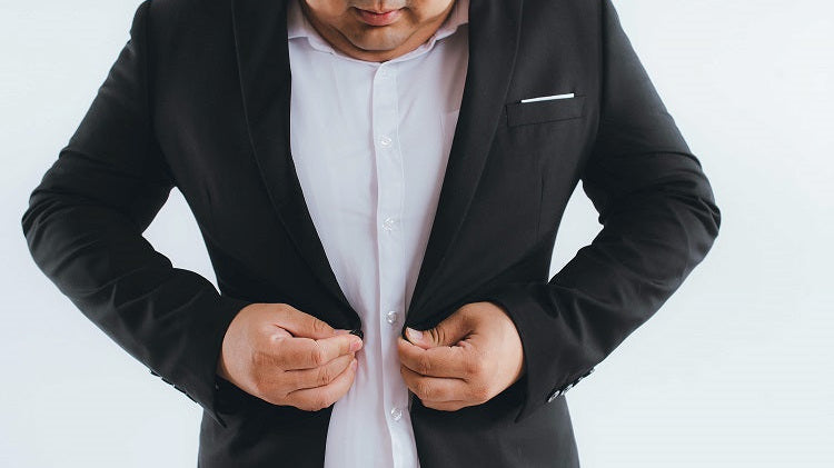 Overweight man wearing suit
