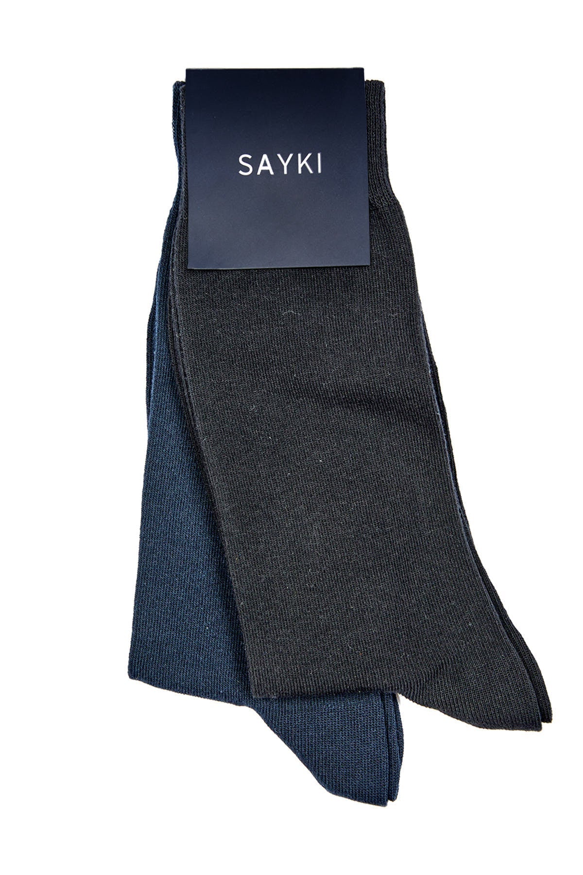 Basic Black - Navy Cotton Socks - SAYKI