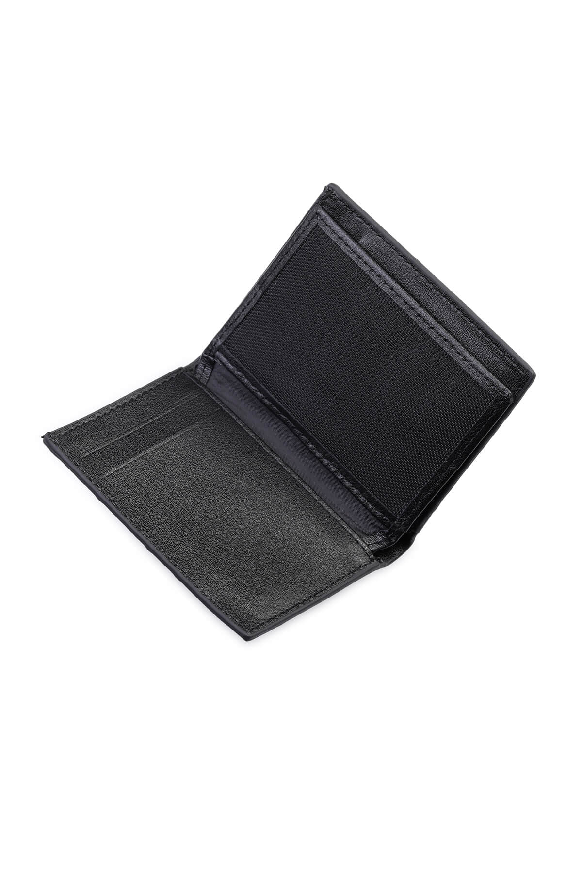 Black Bifold Leather ID Wallet - SAYKI - 8682819785280