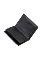 Black Bifold Leather ID Wallet - SAYKI - 8682819785280