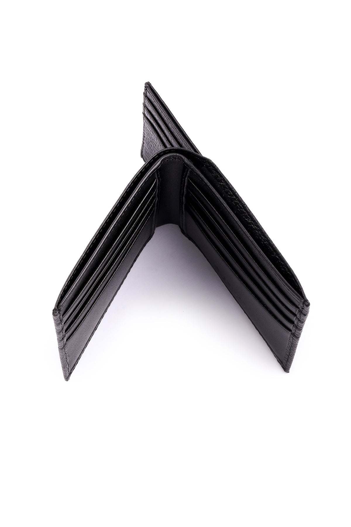 Black Bifold Leather Wallet - SAYKI - 8682819262767