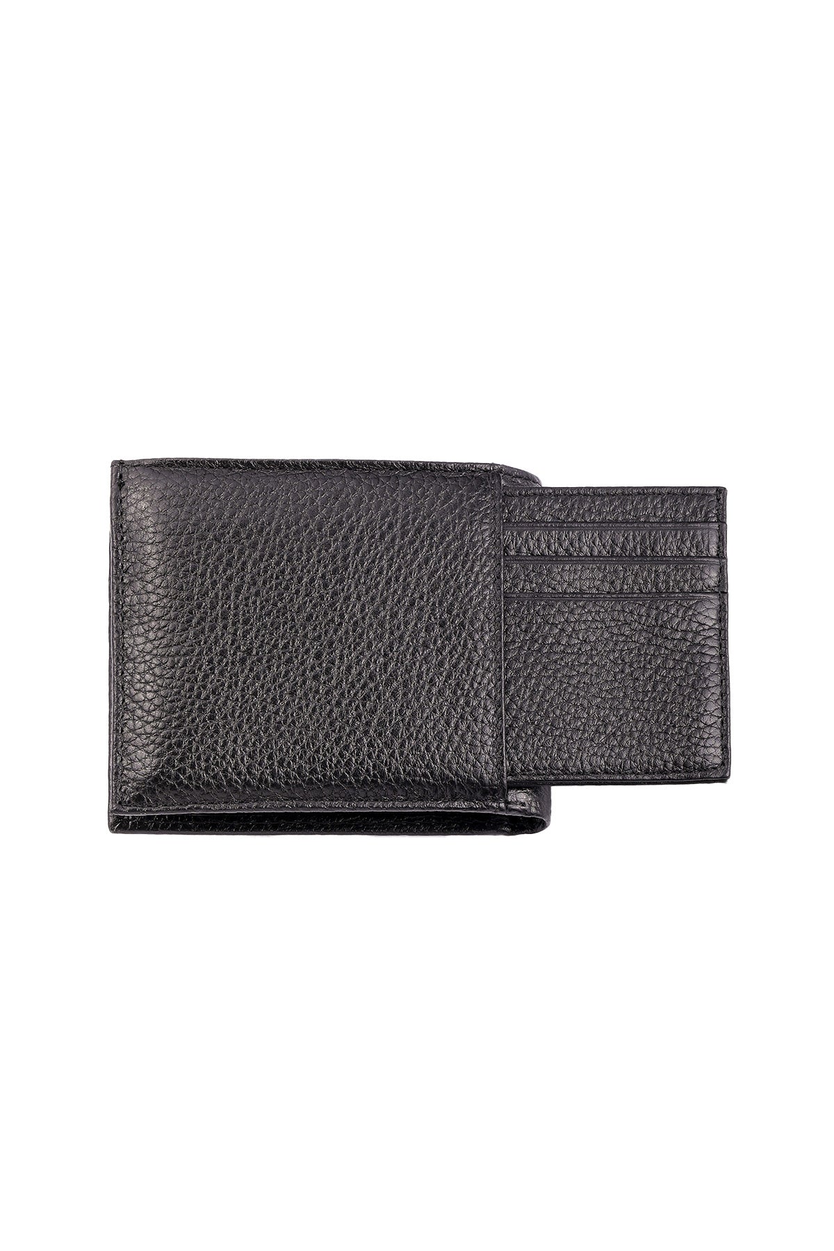 Black Bifold Leather Wallet - SAYKI - 8682819262767