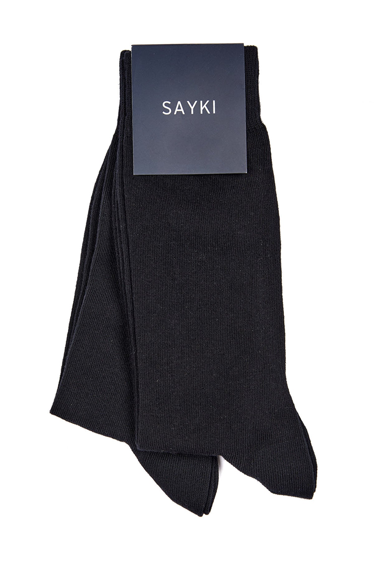 Black Cotton Blend Socket Socks - SAYKI