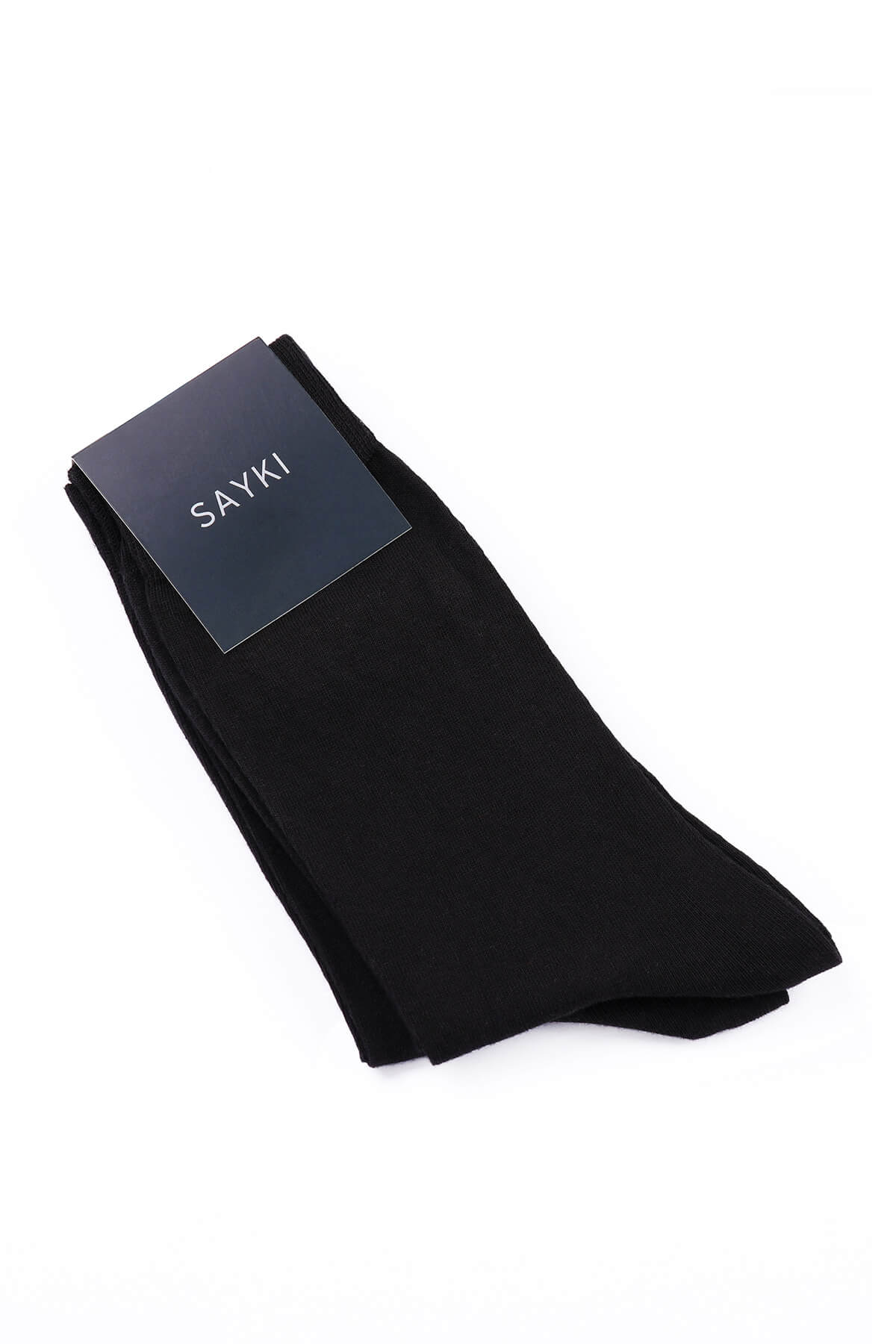 Black Cotton Blend Socket Socks - SAYKI