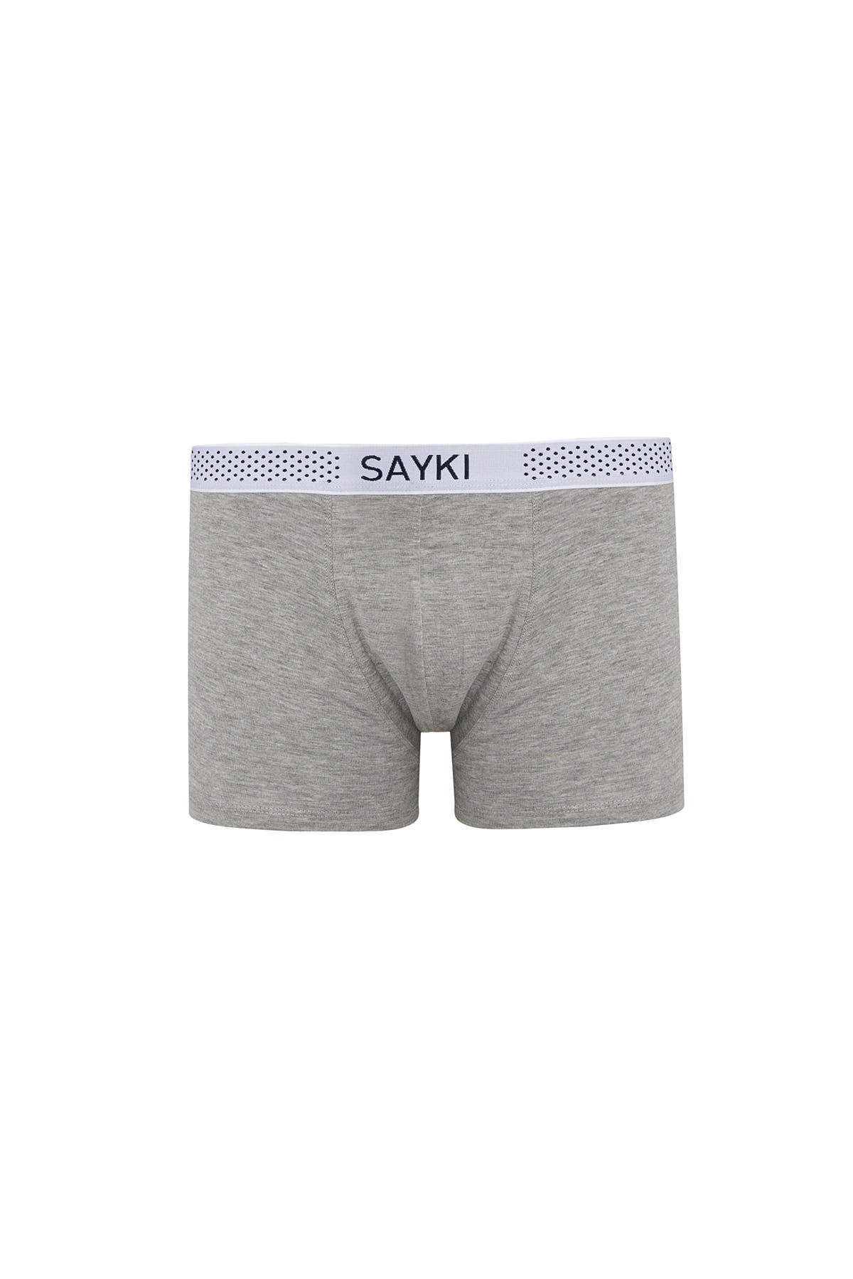 Black - Gray Dot Patterned Modal Jersey Boxer - SAYKI