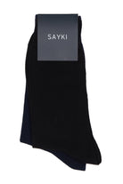 Black & Navy Socket Cotton Socks - SAYKI