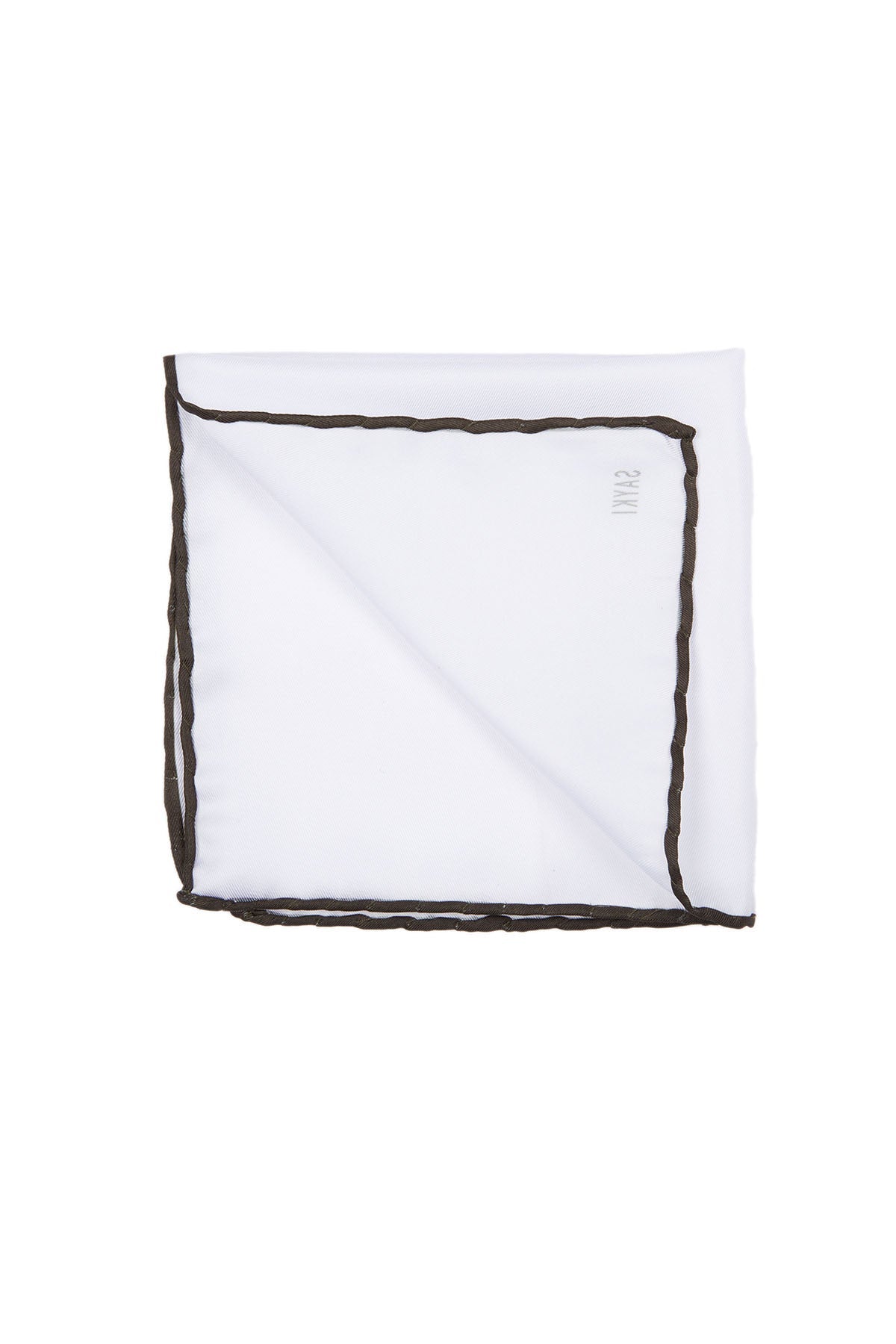 Black Trim Classic White Pocket Square - SAYKI