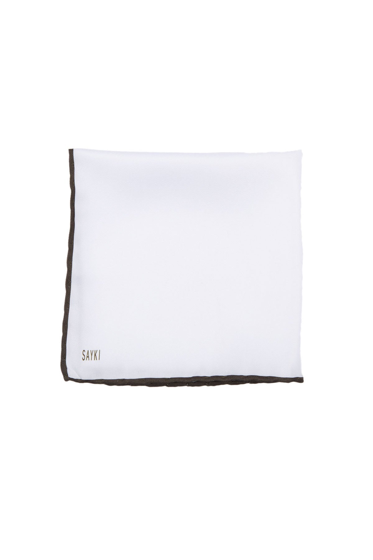 Black Trim Classic White Pocket Square - SAYKI