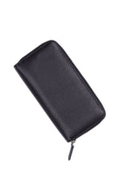 Black Zip-Around Travel Leather Wallet - SAYKI