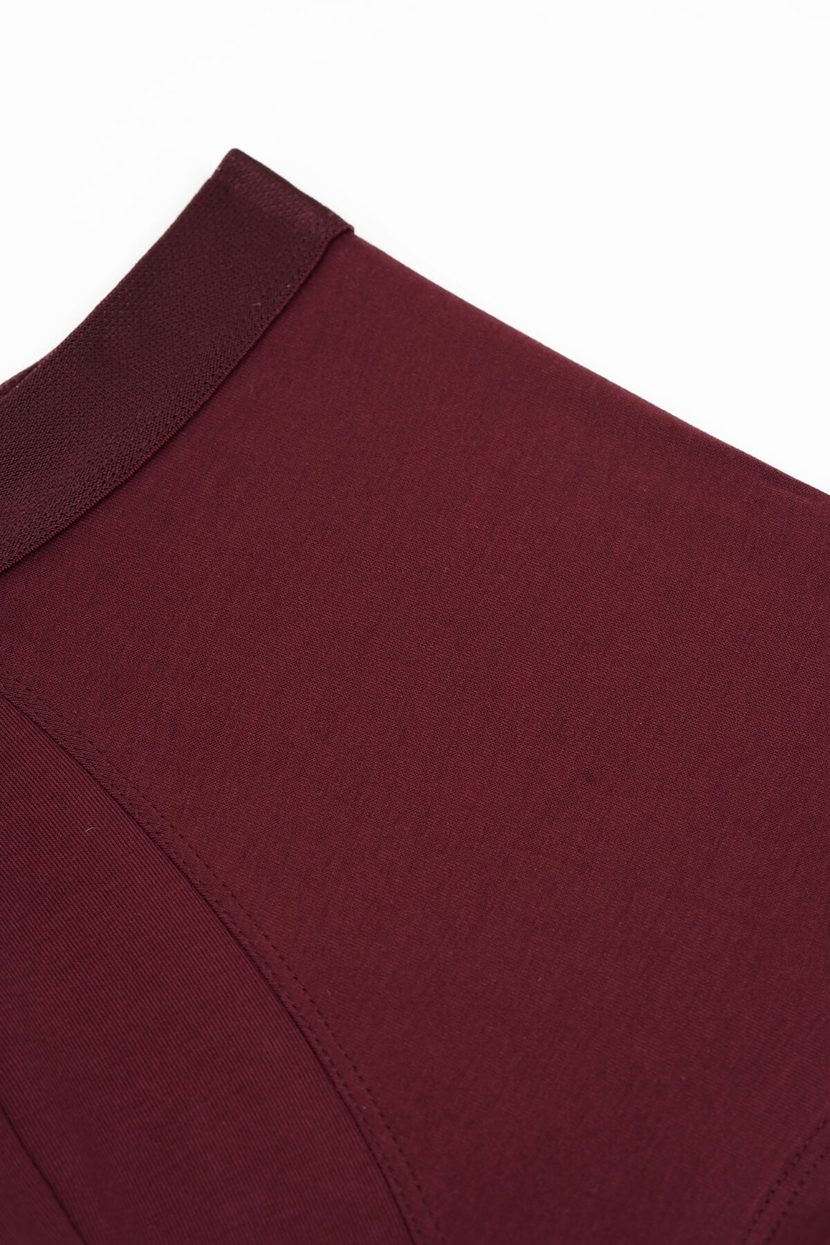 Burgundy Cotton Blend Jersey Boxer - SAYKI