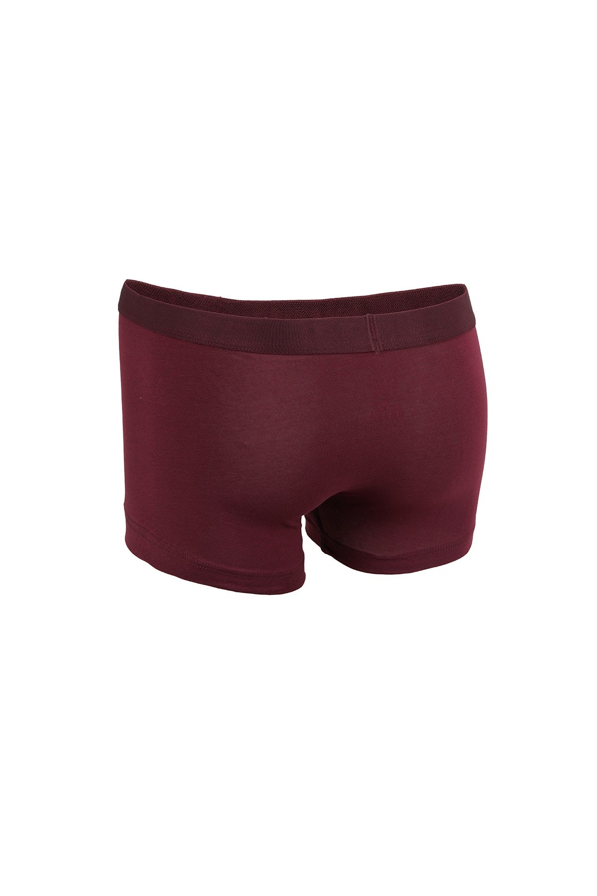 Burgundy Cotton Blend Jersey Boxer - SAYKI