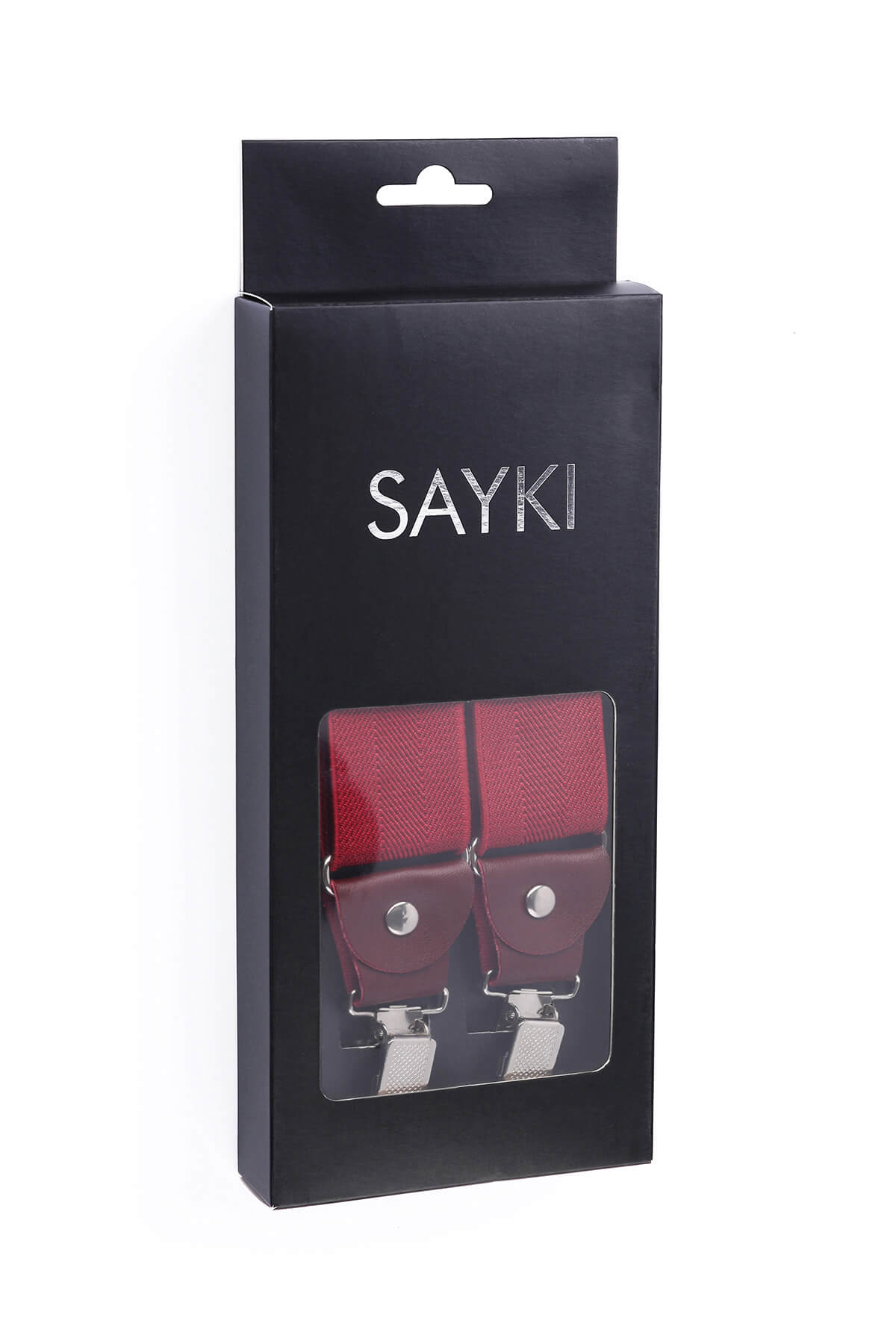 Burgundy Elastic Y-Back Suspenders - SAYKI - 8682819192736