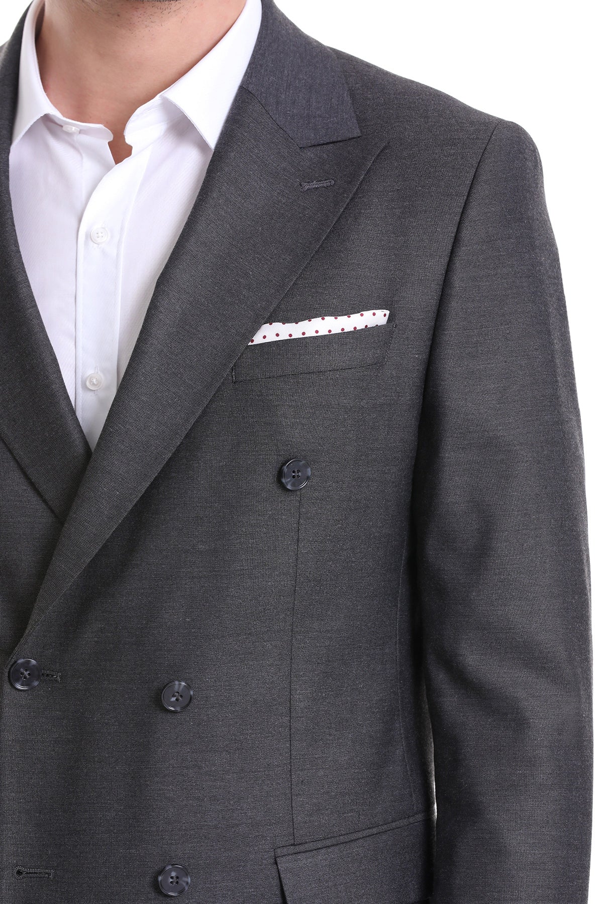 Burgundy Polka Dot Pocket Square - SAYKI - 8682819347105