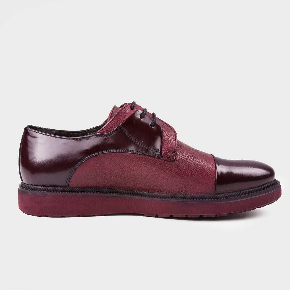 Casual 100% Genuine Leather Burgundy Lace-Up Shoes SAYKI Casual 100% Genuine Leather Burgundy Lace-Up Shoes SAYKI
