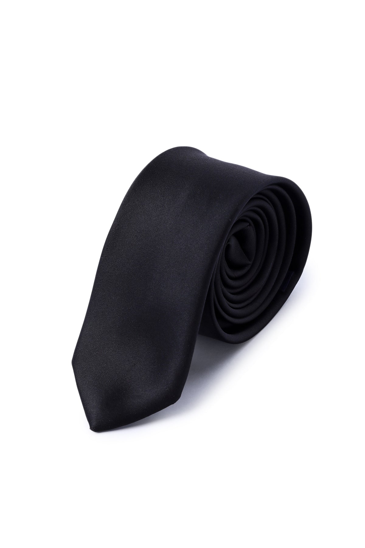 Casual 2.36 Inches Solid Black Tie - SAYKI - 8682819705349