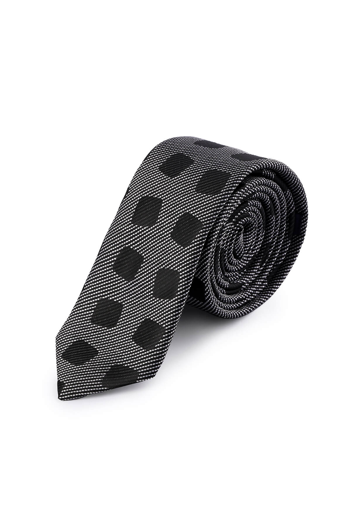 Casual 2.5-inch Bold Dot Gray Slim Tie - SAYKI