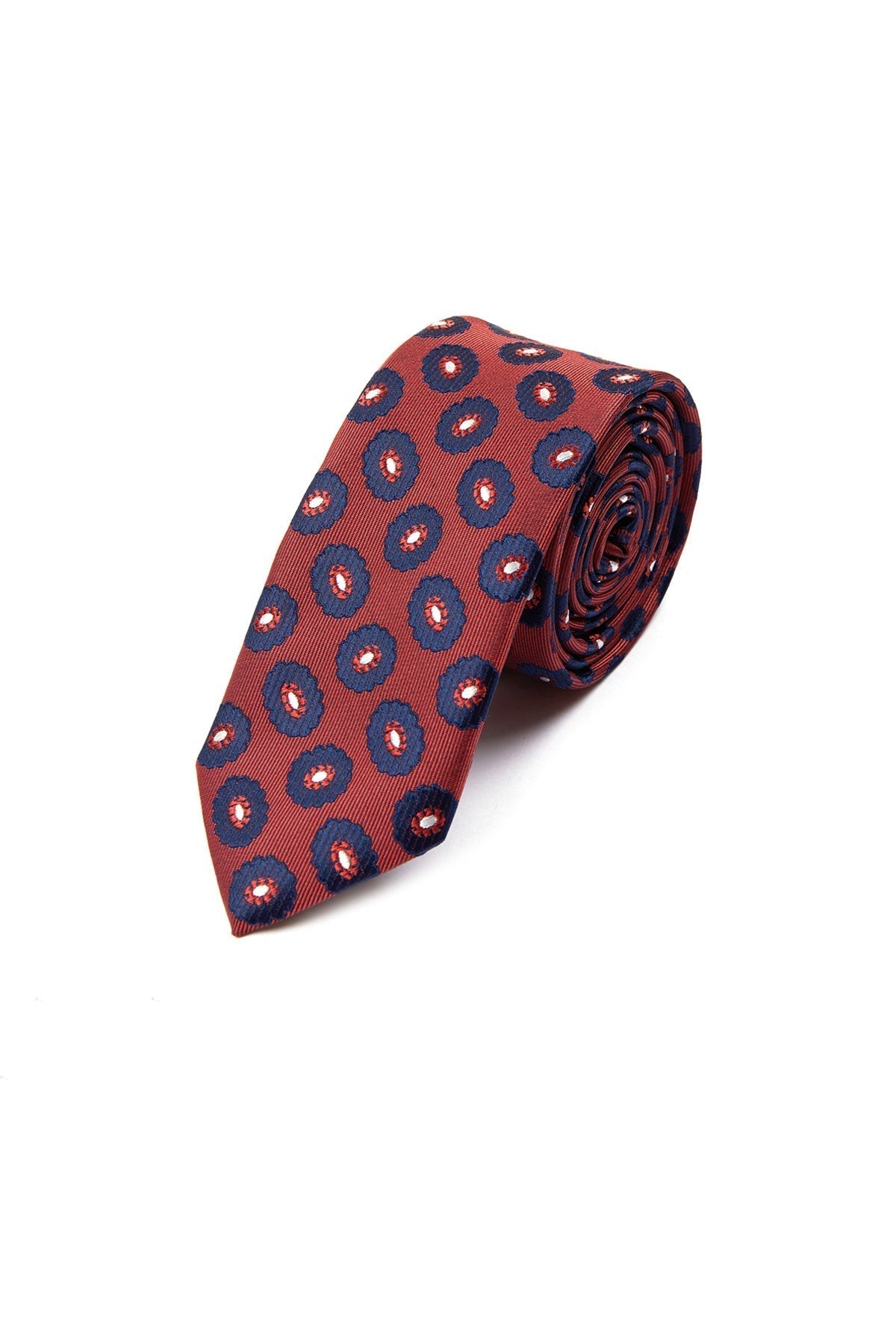 Casual 2.5-inch Medallion Red Slim Tie - SAYKI