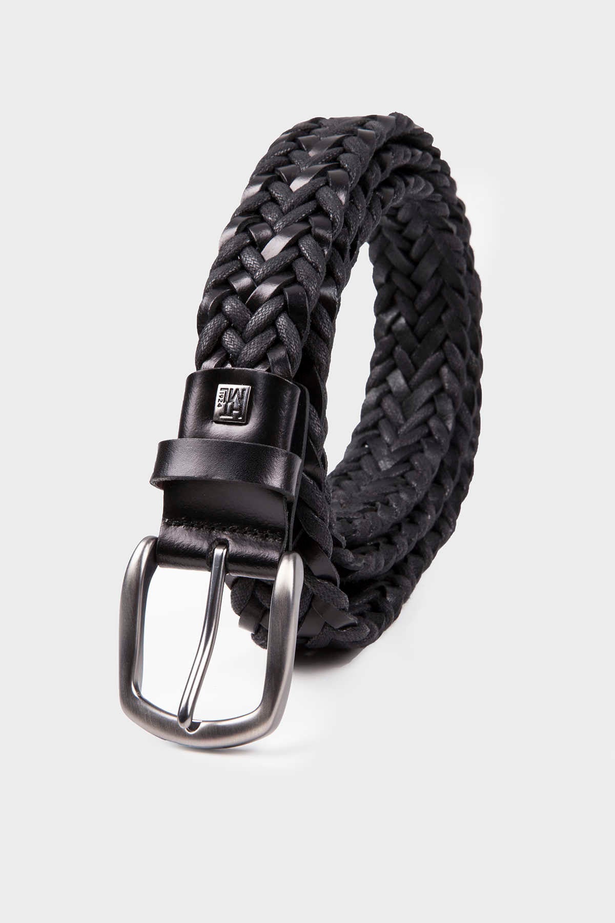 Casual Knitted Leather Black Belt SAYKI