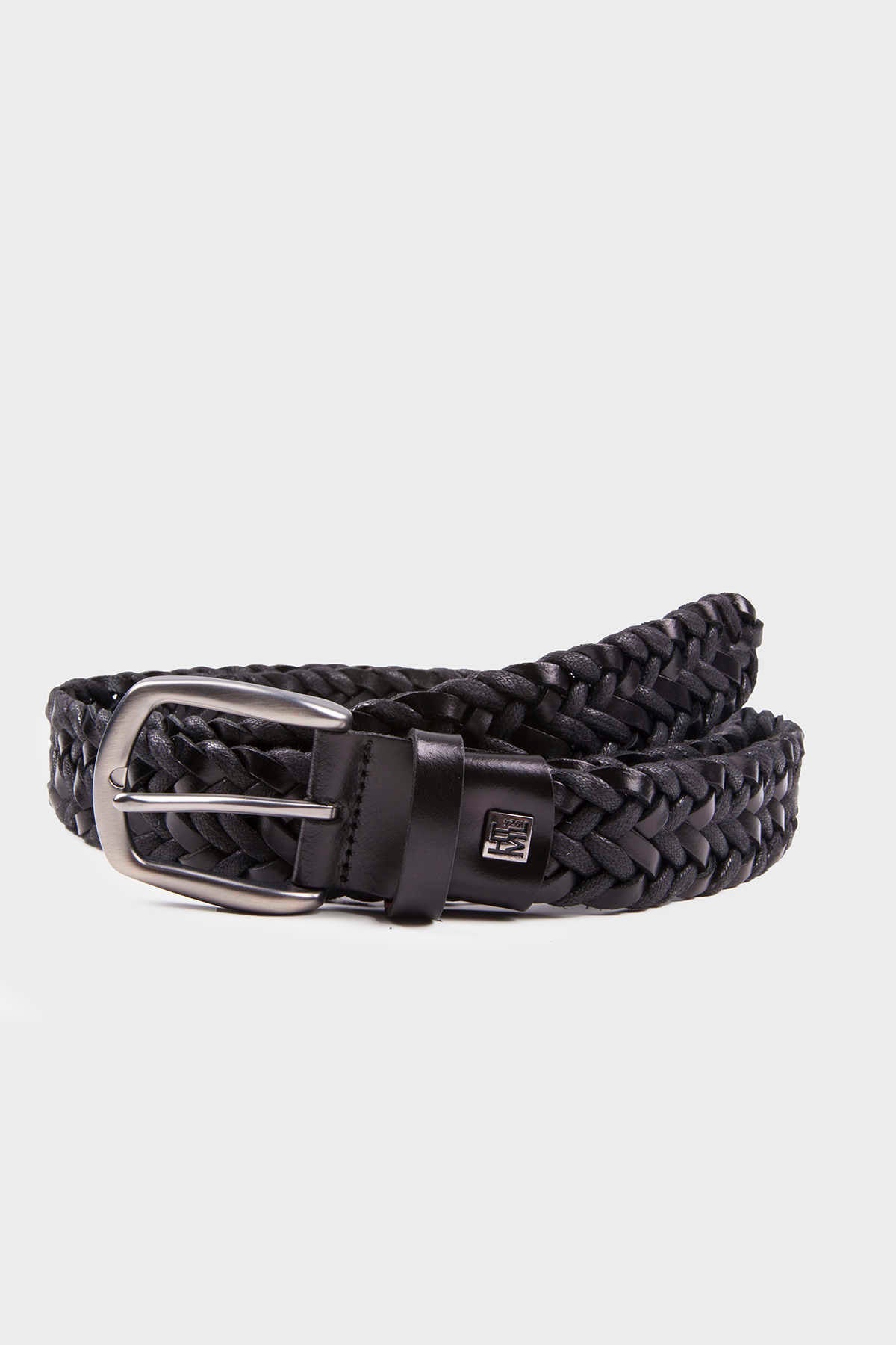 Casual Knitted Leather Black Belt SAYKI