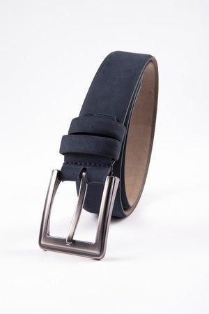 Casual Light Navy 100% Leather Belt - SAYKI