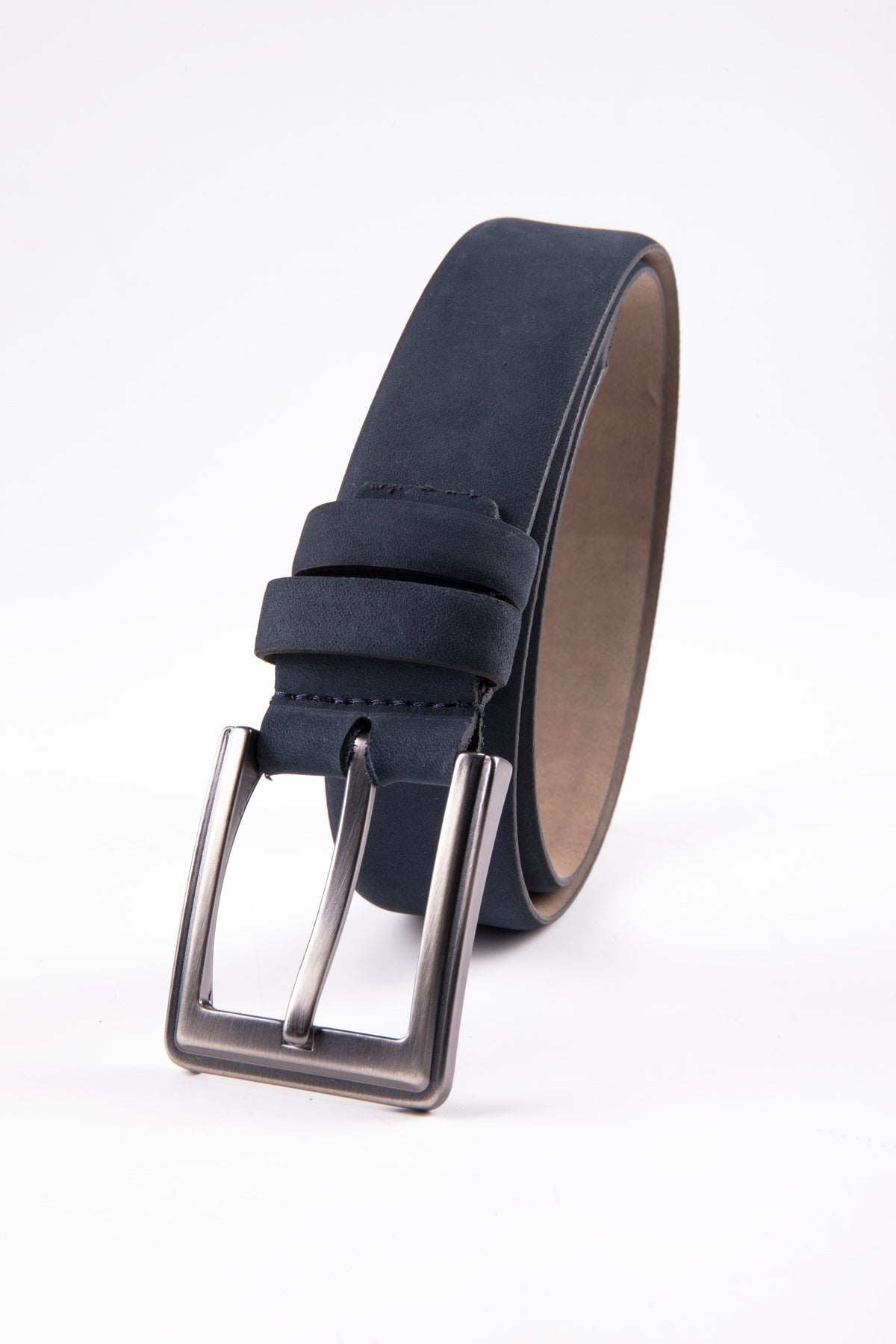 Casual Light Navy 100% Leather Belt - SAYKI