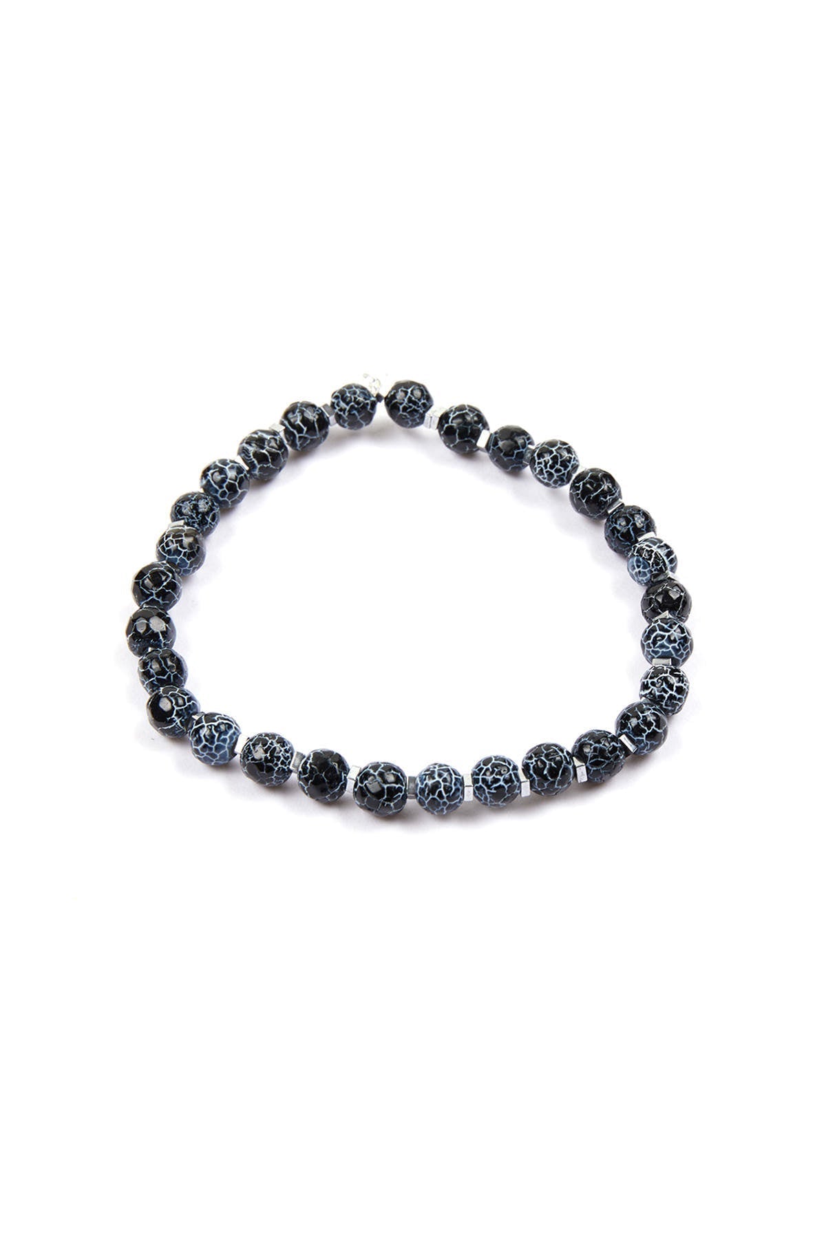 Charcoal Cracked Natural Stone Bracelet - SAYKI