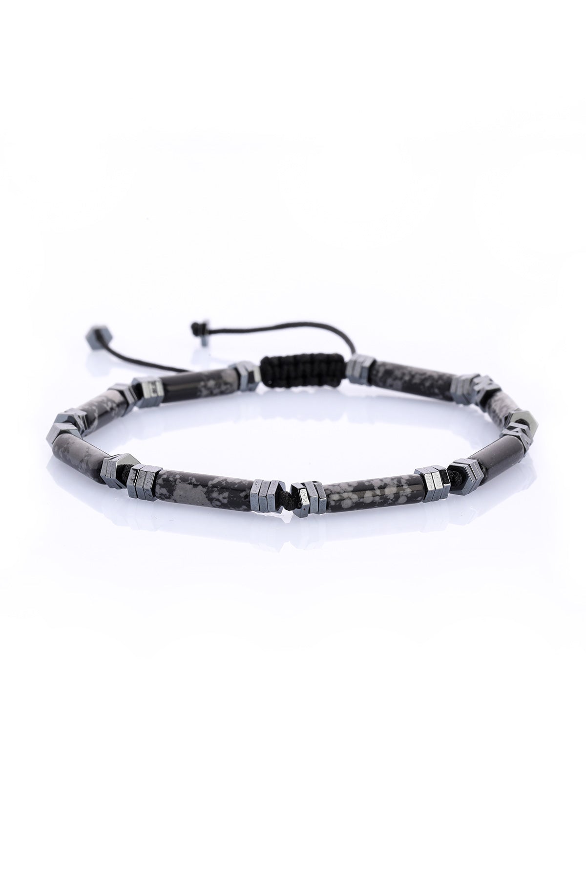 Charcoal Natural Stone Bracelet - SAYKI - 8682819383806