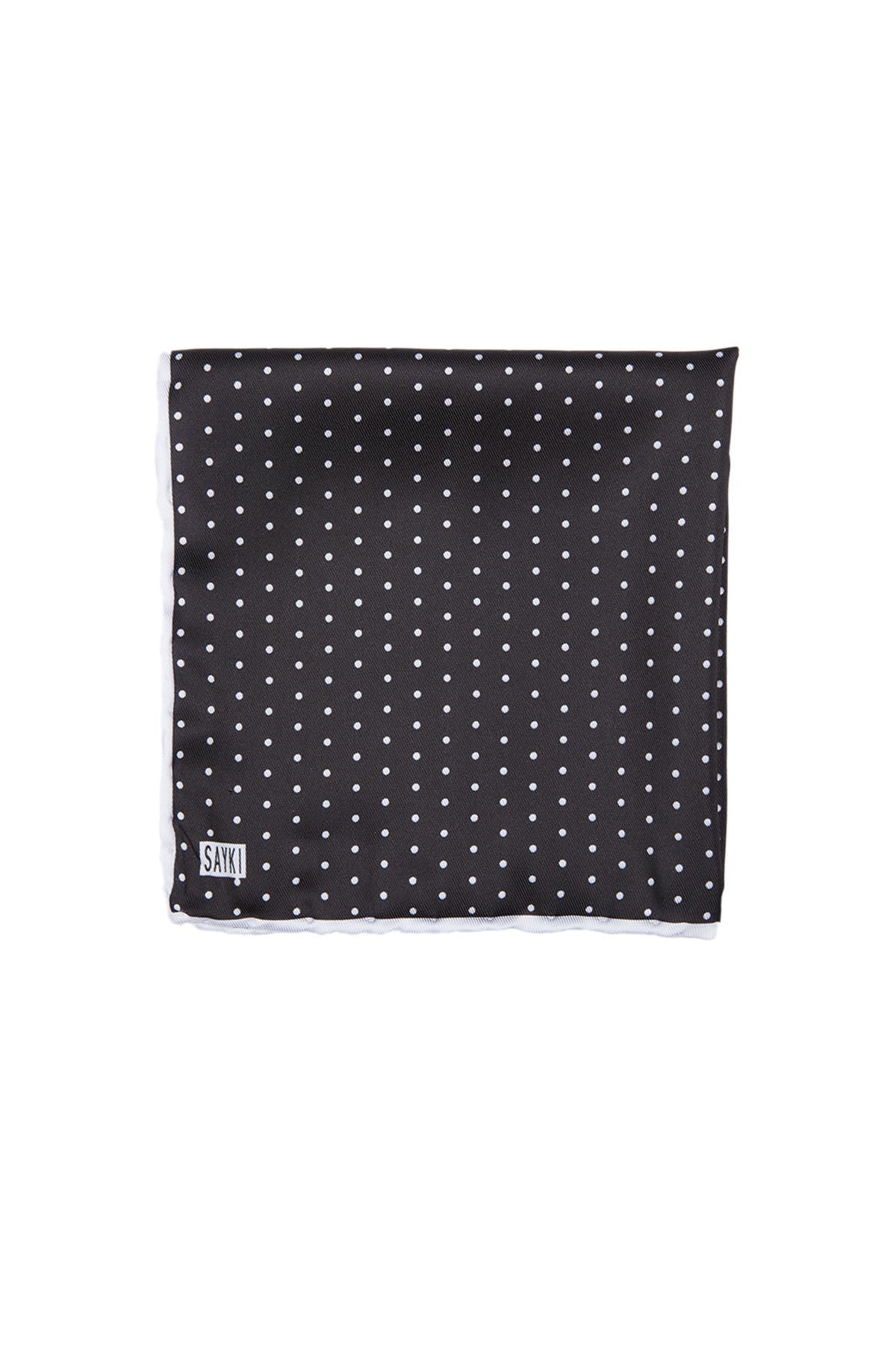 Classic Black Dot Patterned Pocket Square - SAYKI