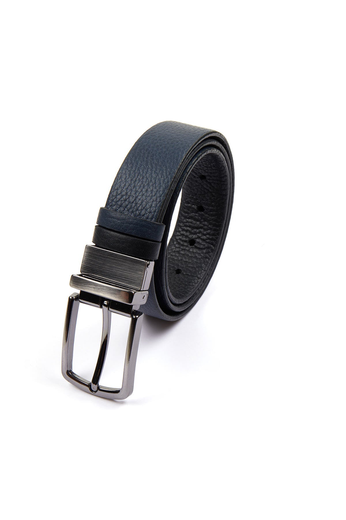 Classic Black Floater - Navy Floater Leather Belt - SAYKI
