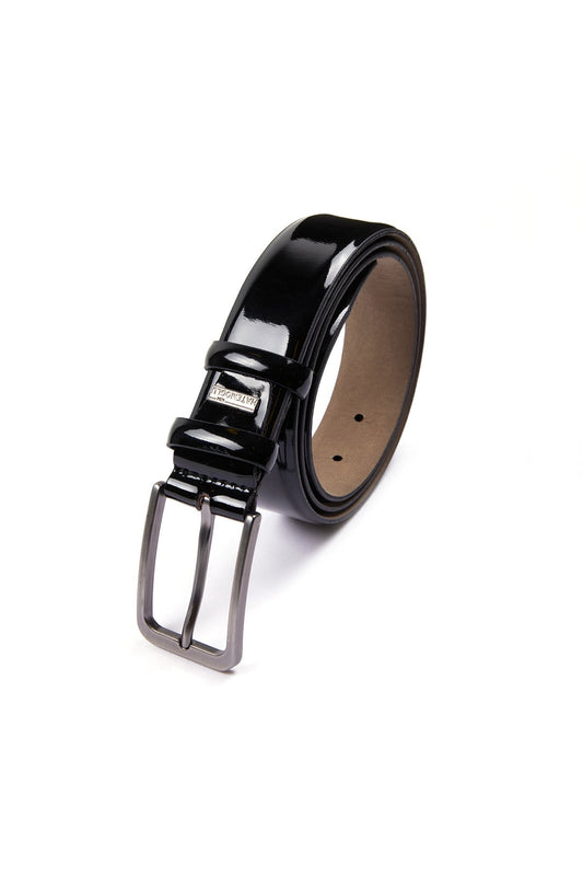Classic Black Patent Leather Belt - SAYKI
