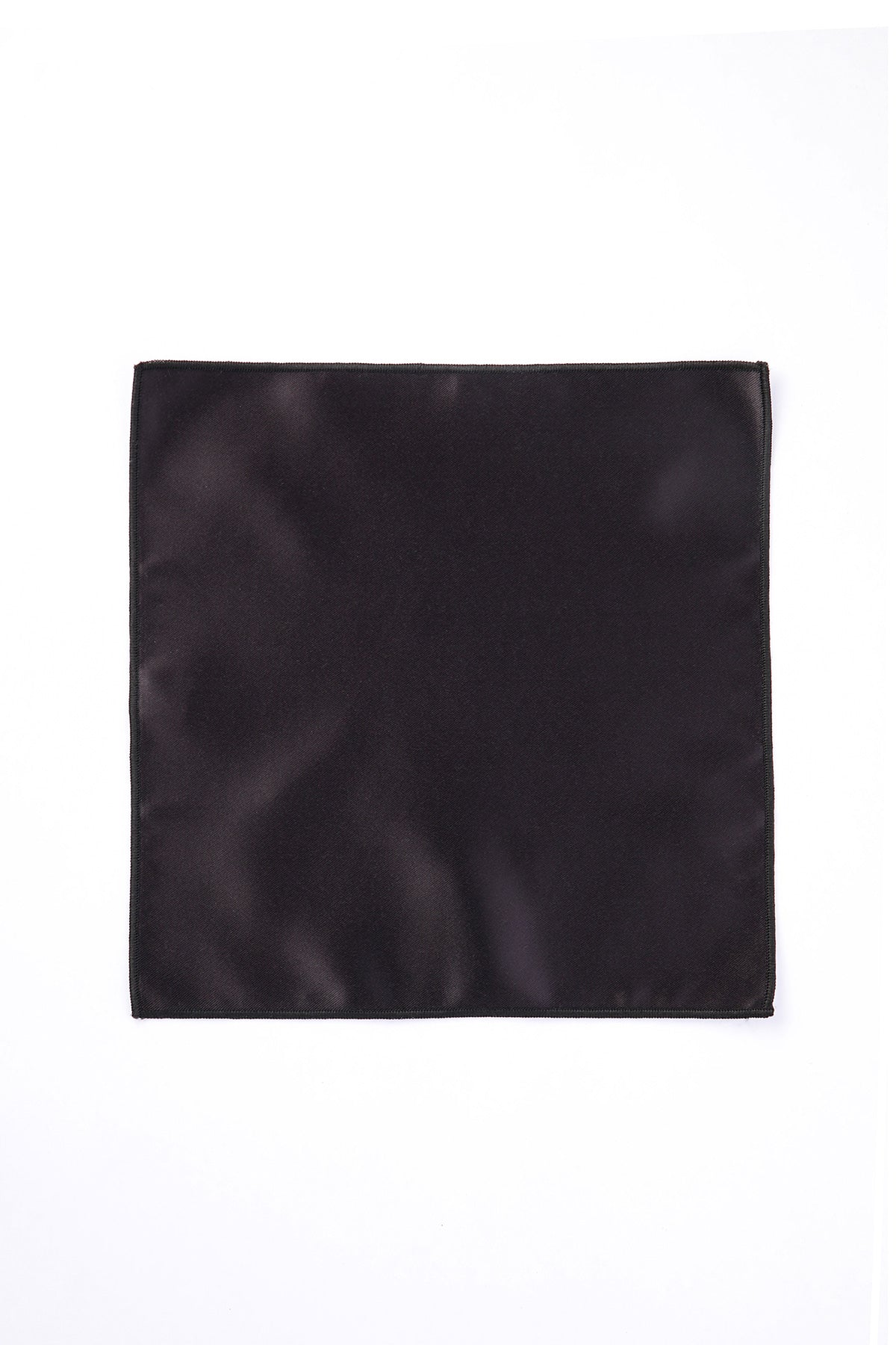 Classic Black Satin Pocket Square - SAYKI - 8682819441391