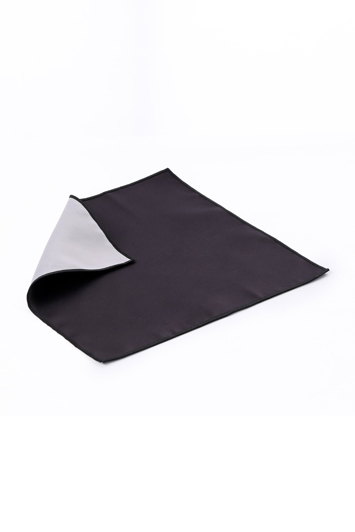 Classic Black Satin Pocket Square - SAYKI - 8682819441391