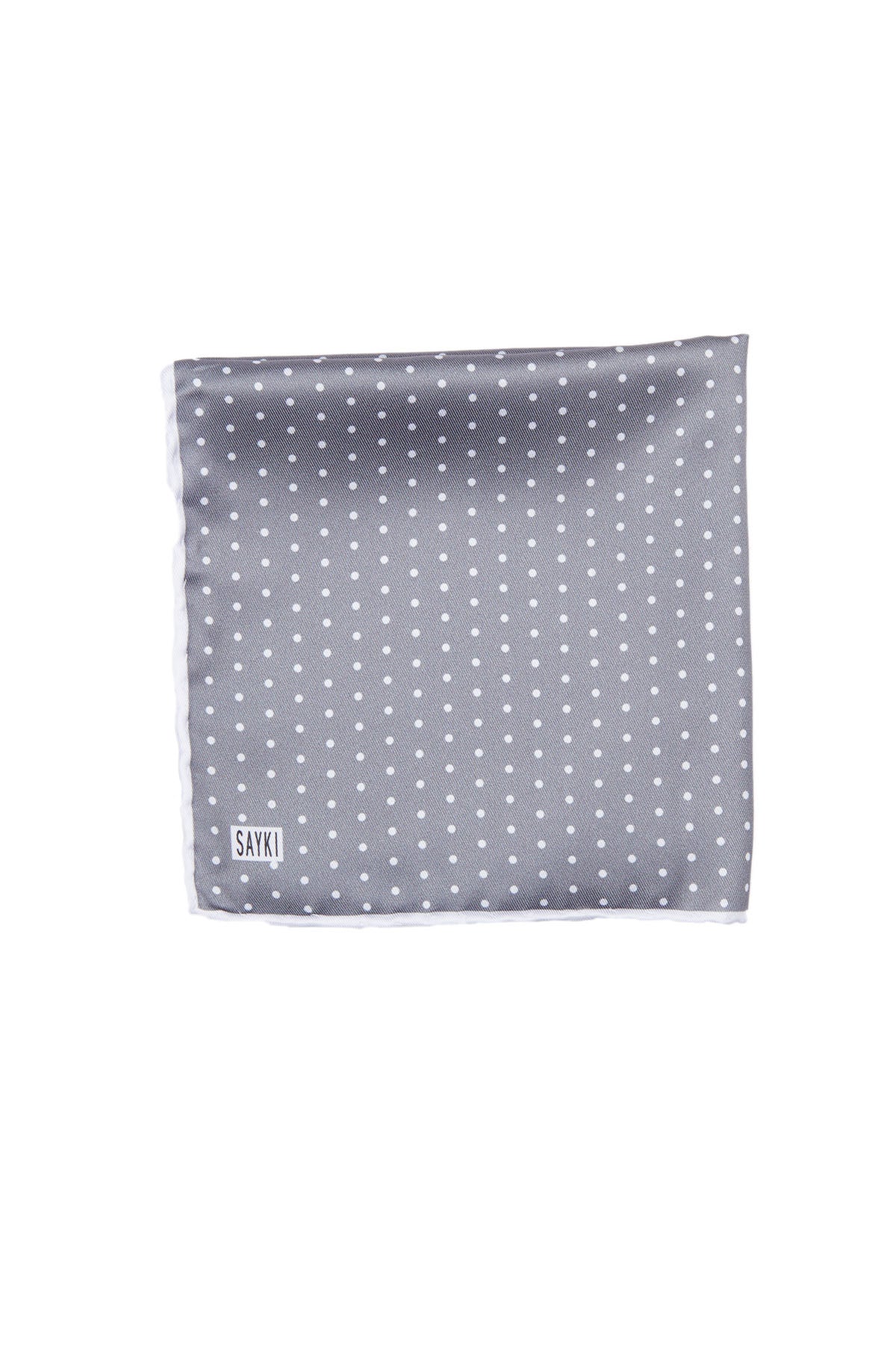 Classic Diagonal Dot Gray Pocket Square - SAYKI