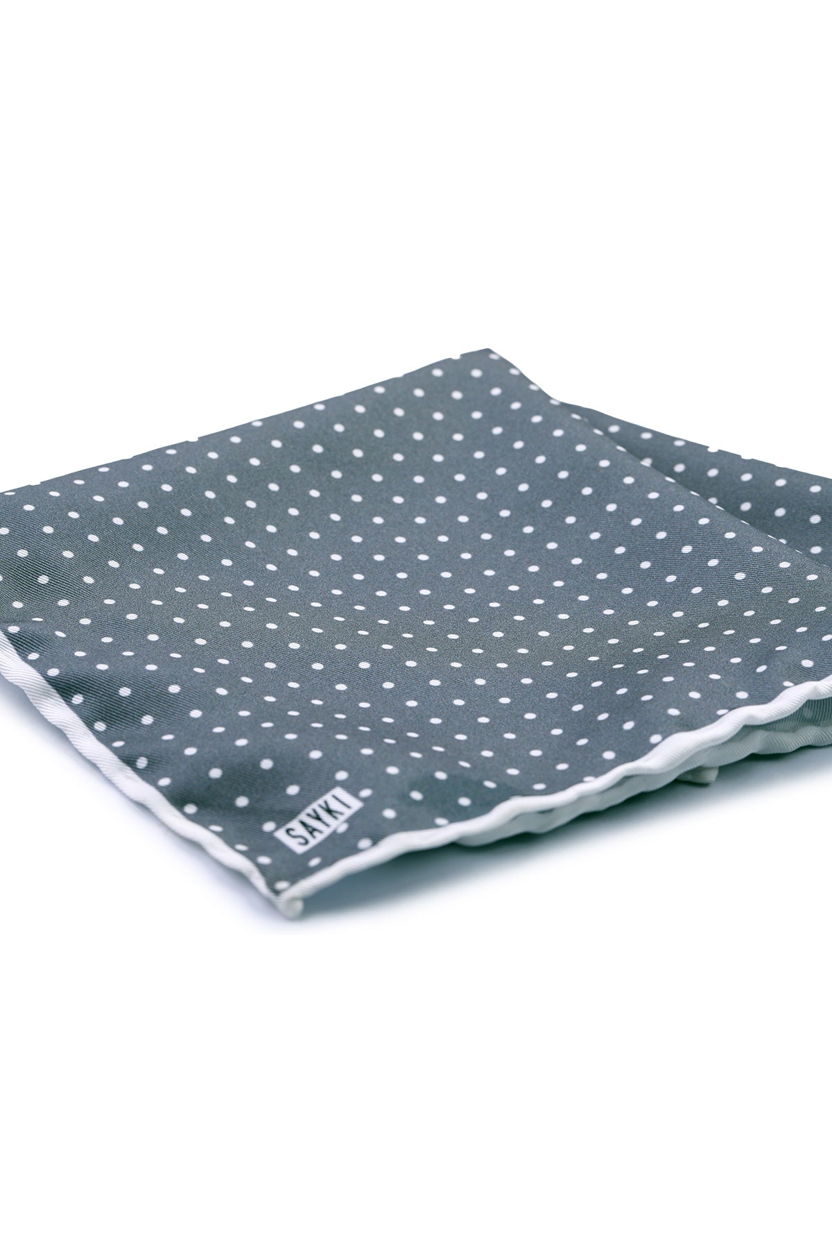 Classic Dot Gray Pocket Square - SAYKI - 8682819348270