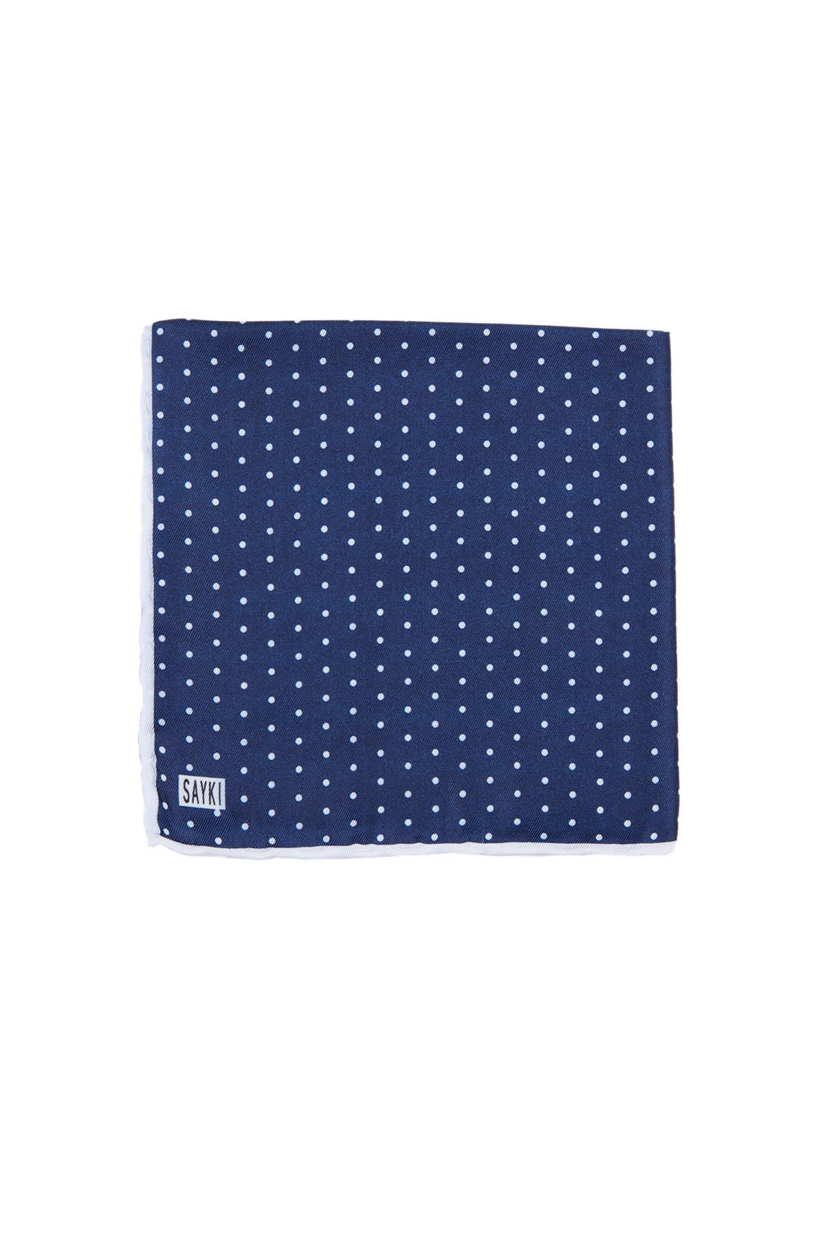 Classic Dot Navy Pocket Square - SAYKI - 8682819073325
