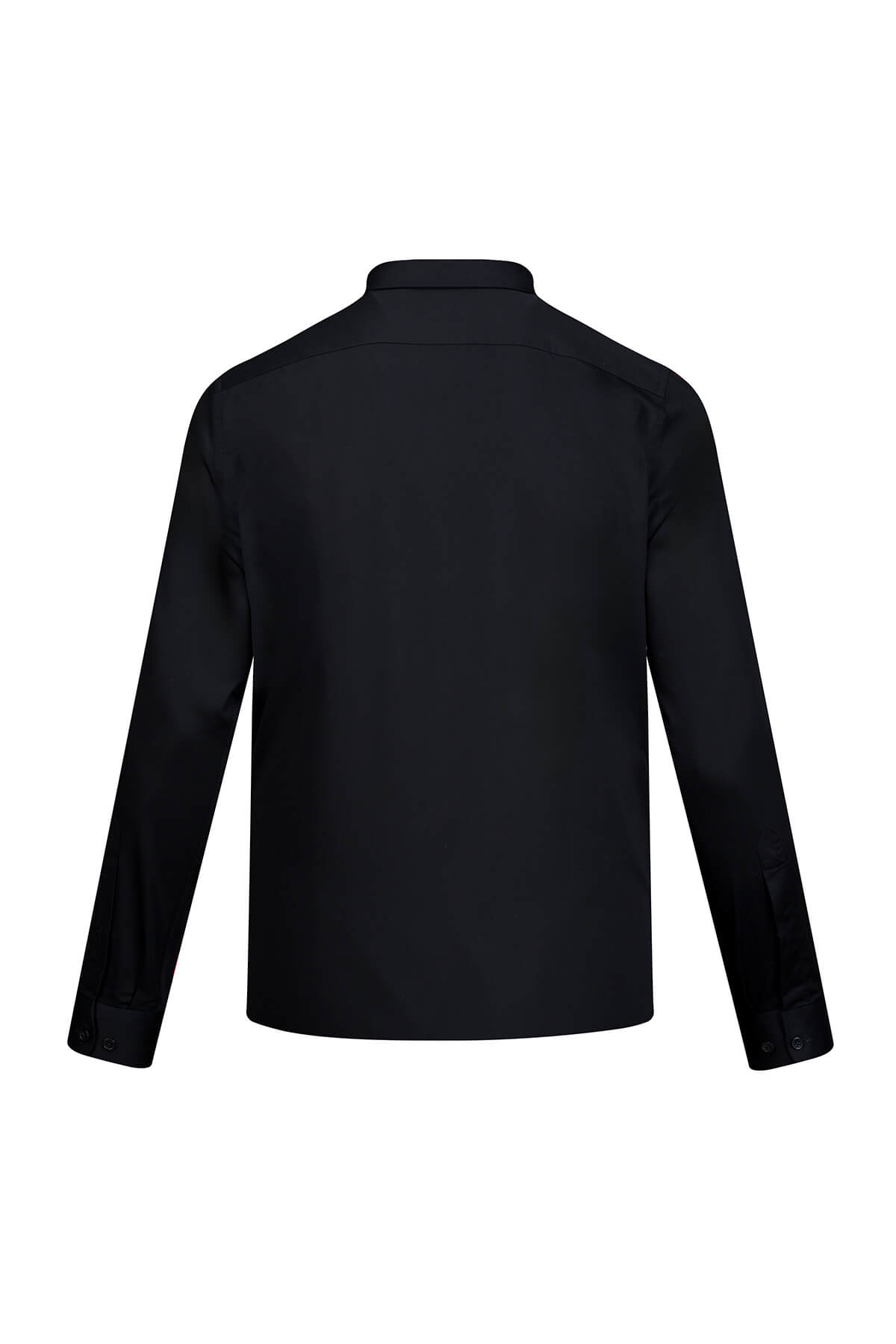 Classic Fit 100% Cotton Black Dress Shirt - SAYKI
