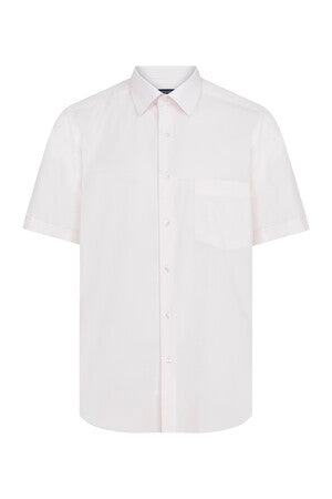 Classic Fit Short Sleeve Cotton Blend Pink Dress Shirt