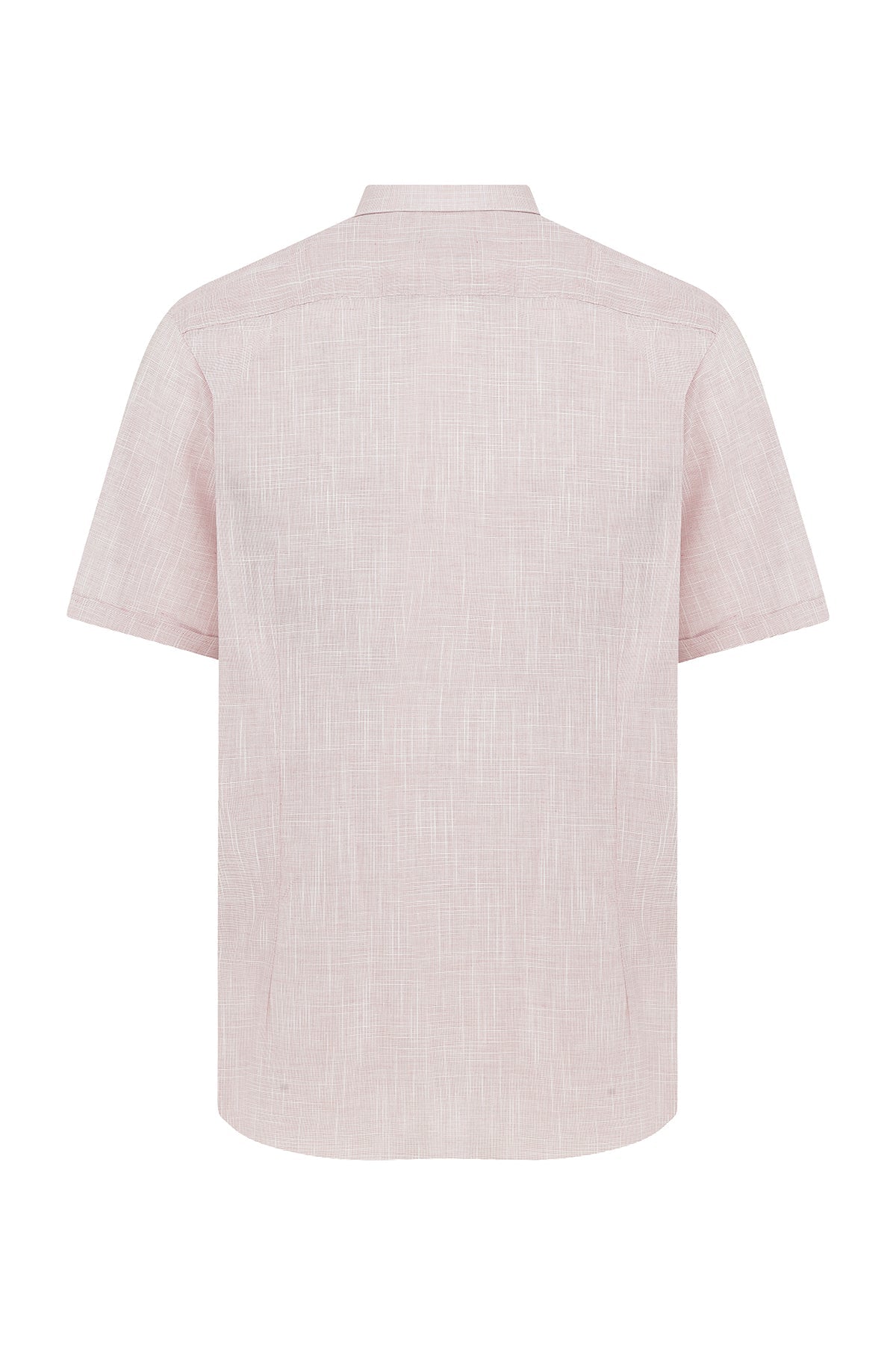 Classic Fit Short Sleeve Cotton Burgundy Dress Shirt - SAYKI