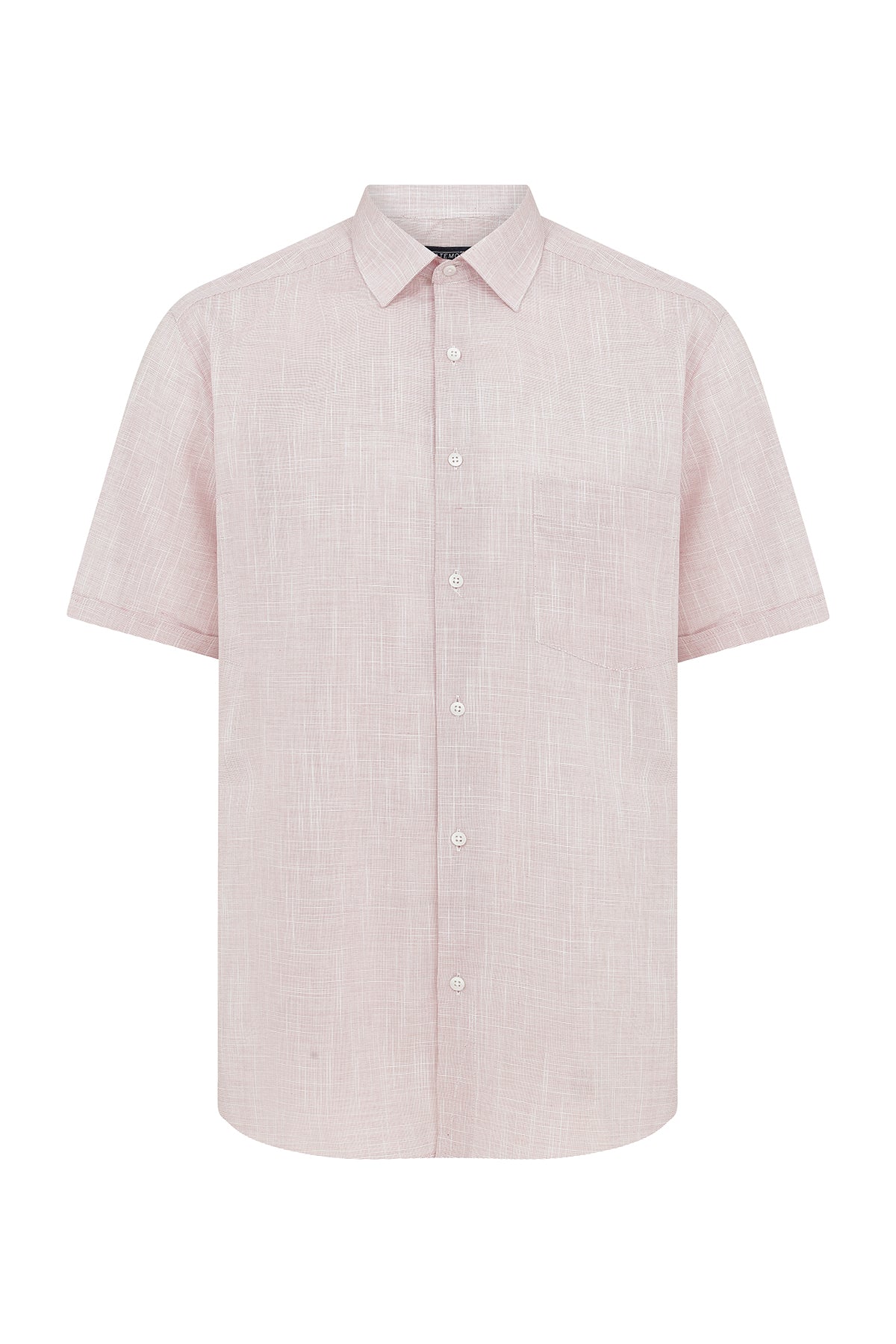 Classic Fit Short Sleeve Cotton Burgundy Dress Shirt - SAYKI