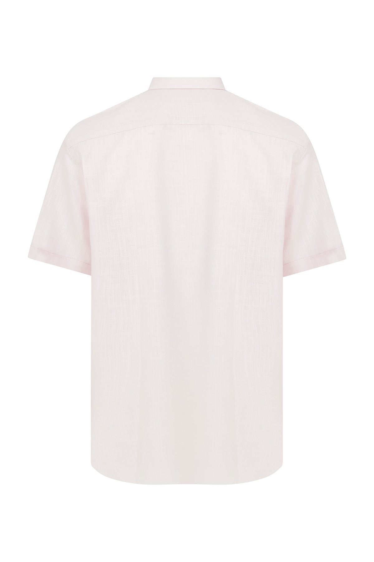 Classic Fit Short Sleeve Cotton Pink Dress Shirt - SAYKI
