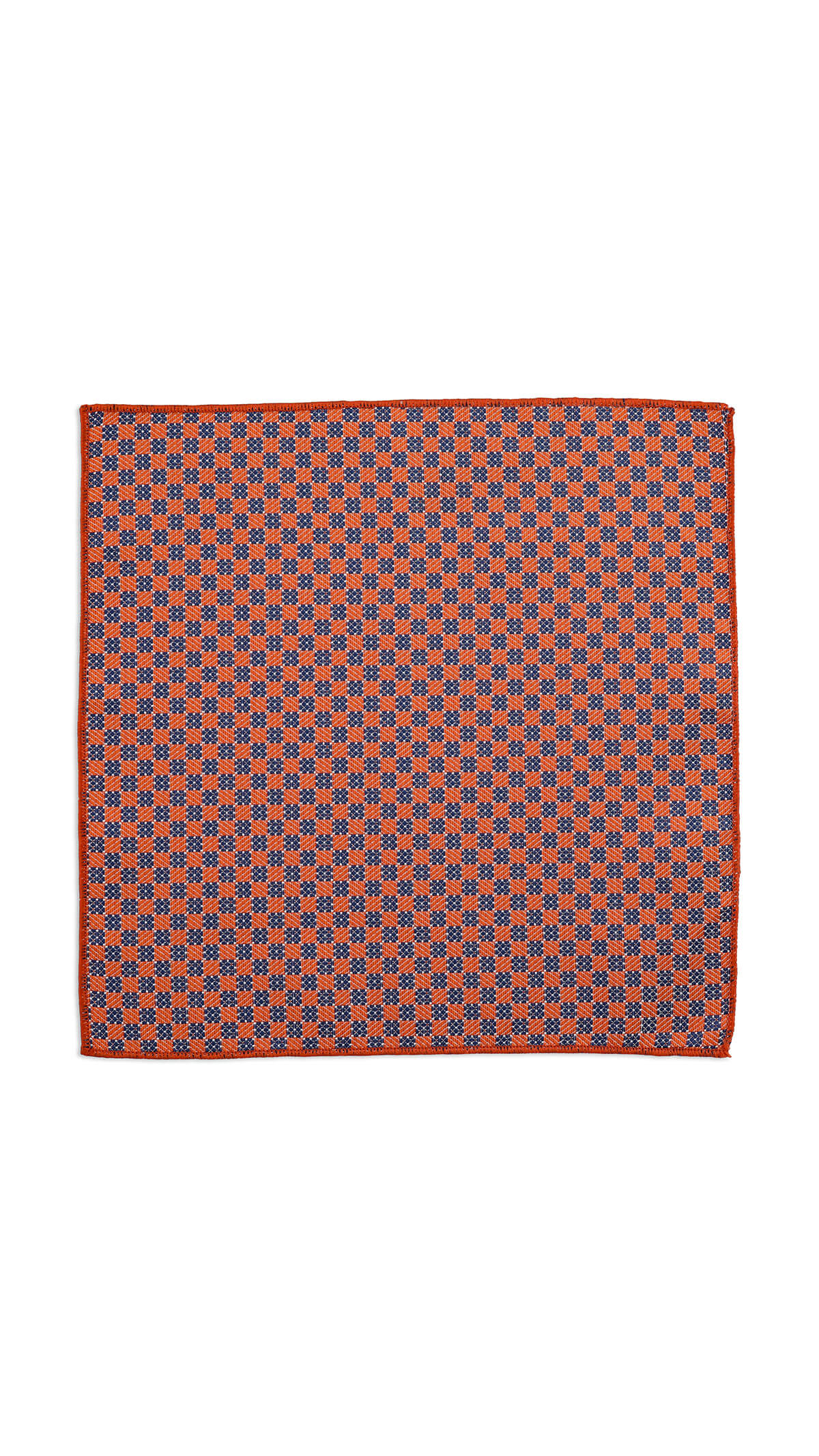 Classic Micro Check Orange Pocket Square - SAYKI
