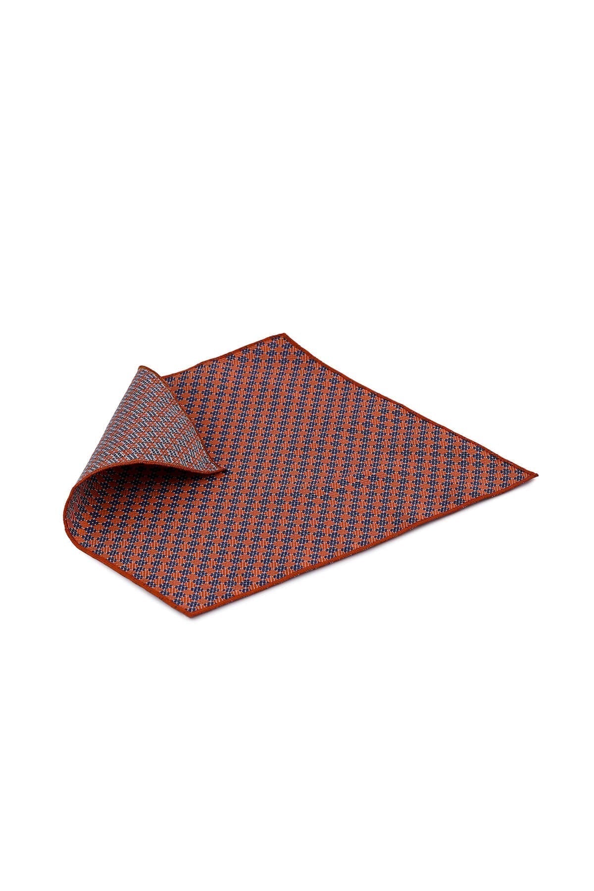Classic Micro Check Orange Pocket Square - SAYKI