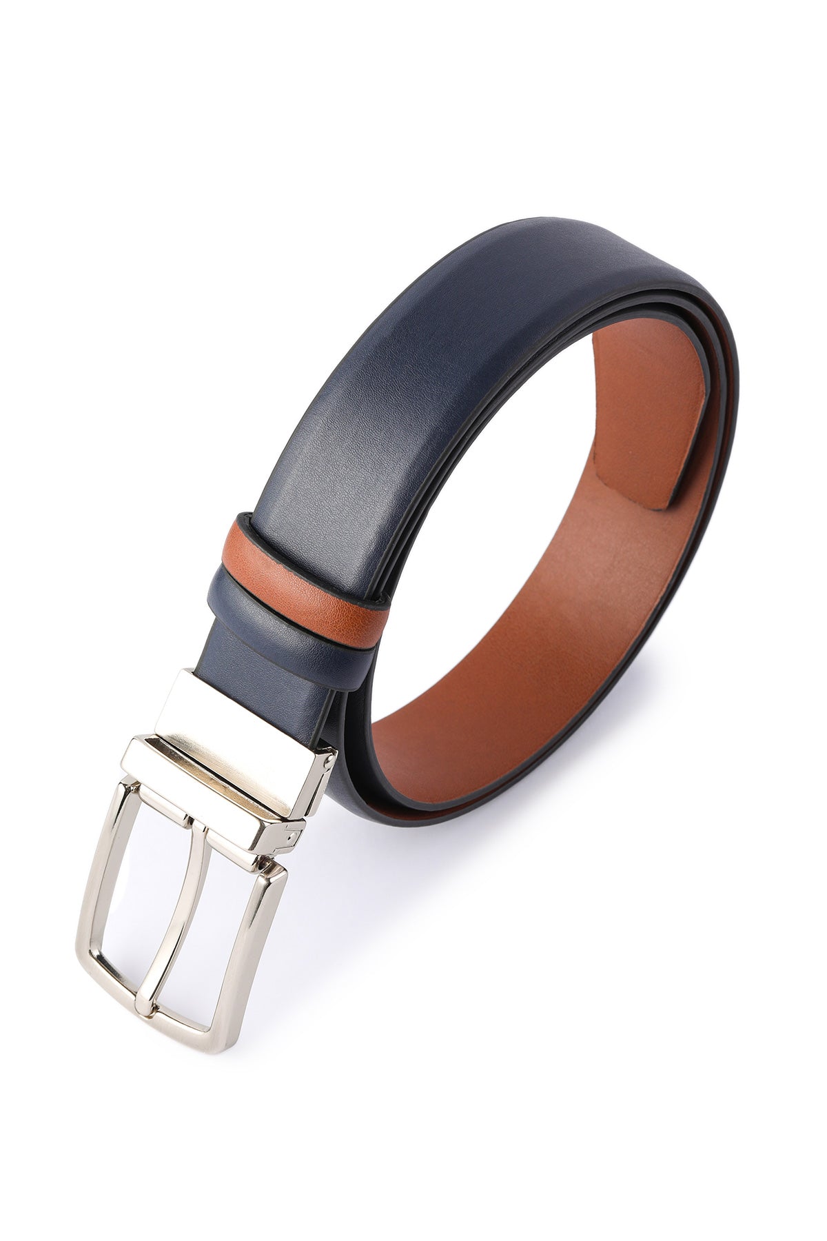 Classic Navy Aniline - Tan Aniline Belt - SAYKI