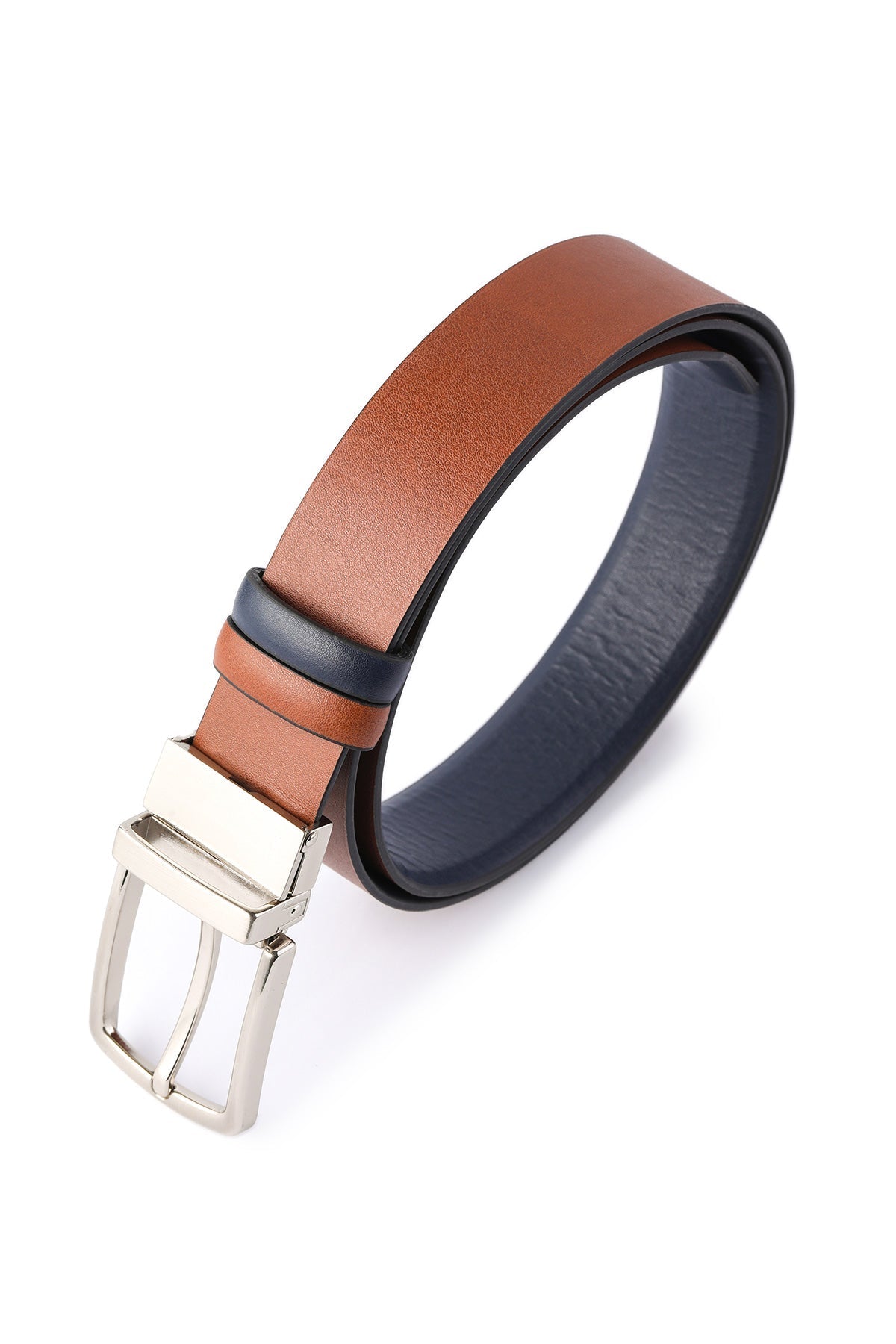Classic Navy Aniline - Tan Aniline Belt - SAYKI