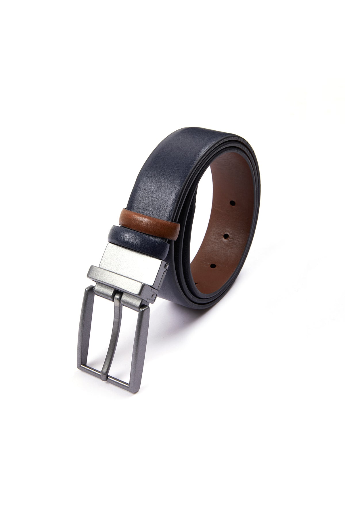 Classic Navy Aniline - Tan Aniline Leather Belt - SAYKI