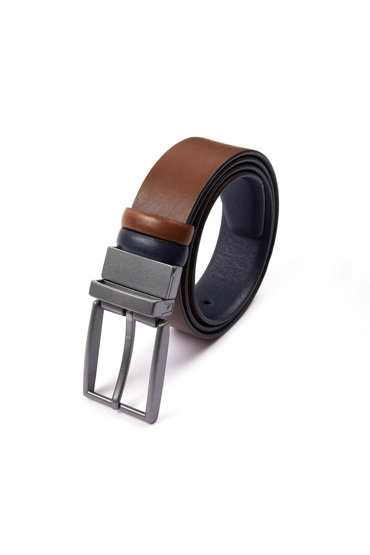 Classic Navy Aniline - Tan Aniline Leather Belt - SAYKI