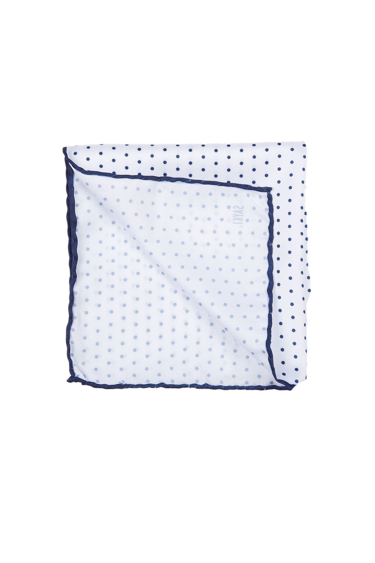 Classic Navy Diagonal Dot Pocket Square - SAYKI