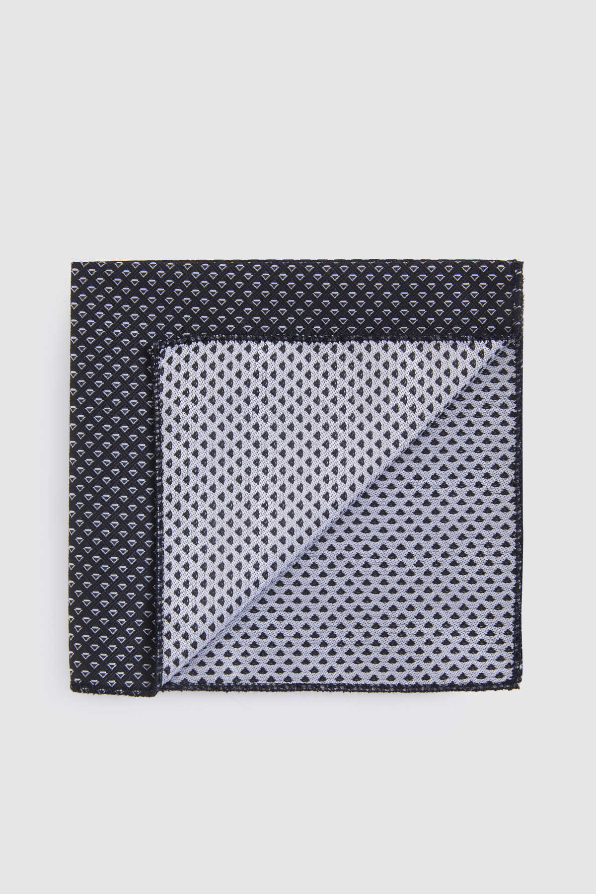 Classic Patterned Black Pocket Square SAYKI