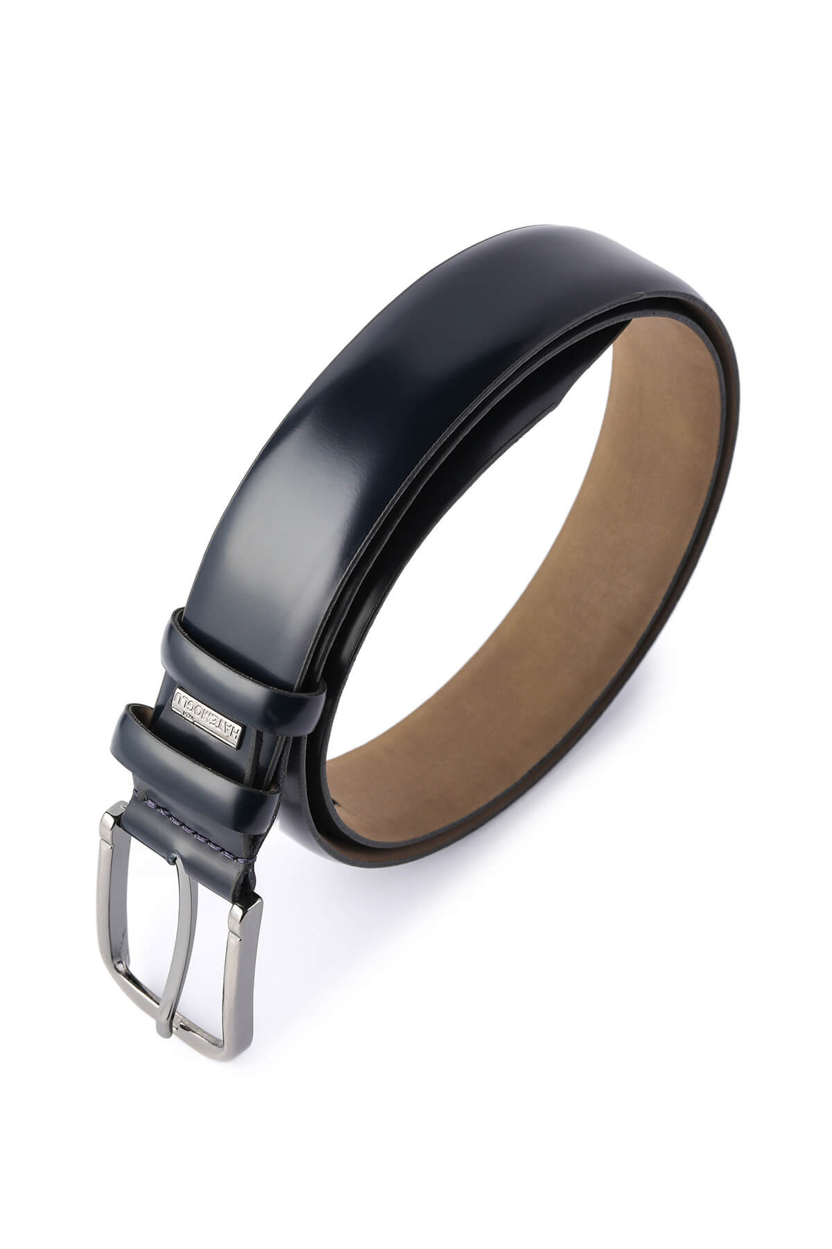 Classic Plain Navy Leather Belt - SAYKI - 8682819038065