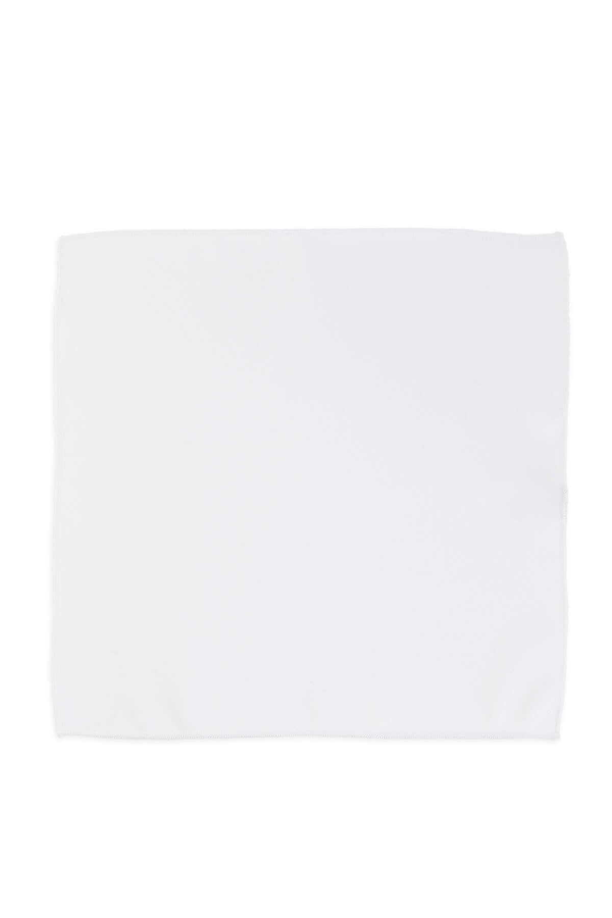 Classic Sateen Solid White Pocket Square - SAYKI